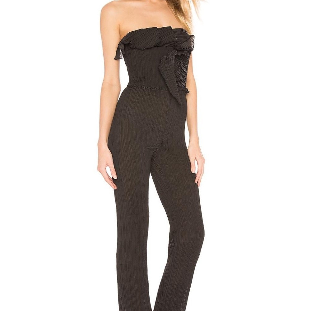 Bec and Bridge from Australia Black Strapless Jumpsuit Loco Motion sz 4
